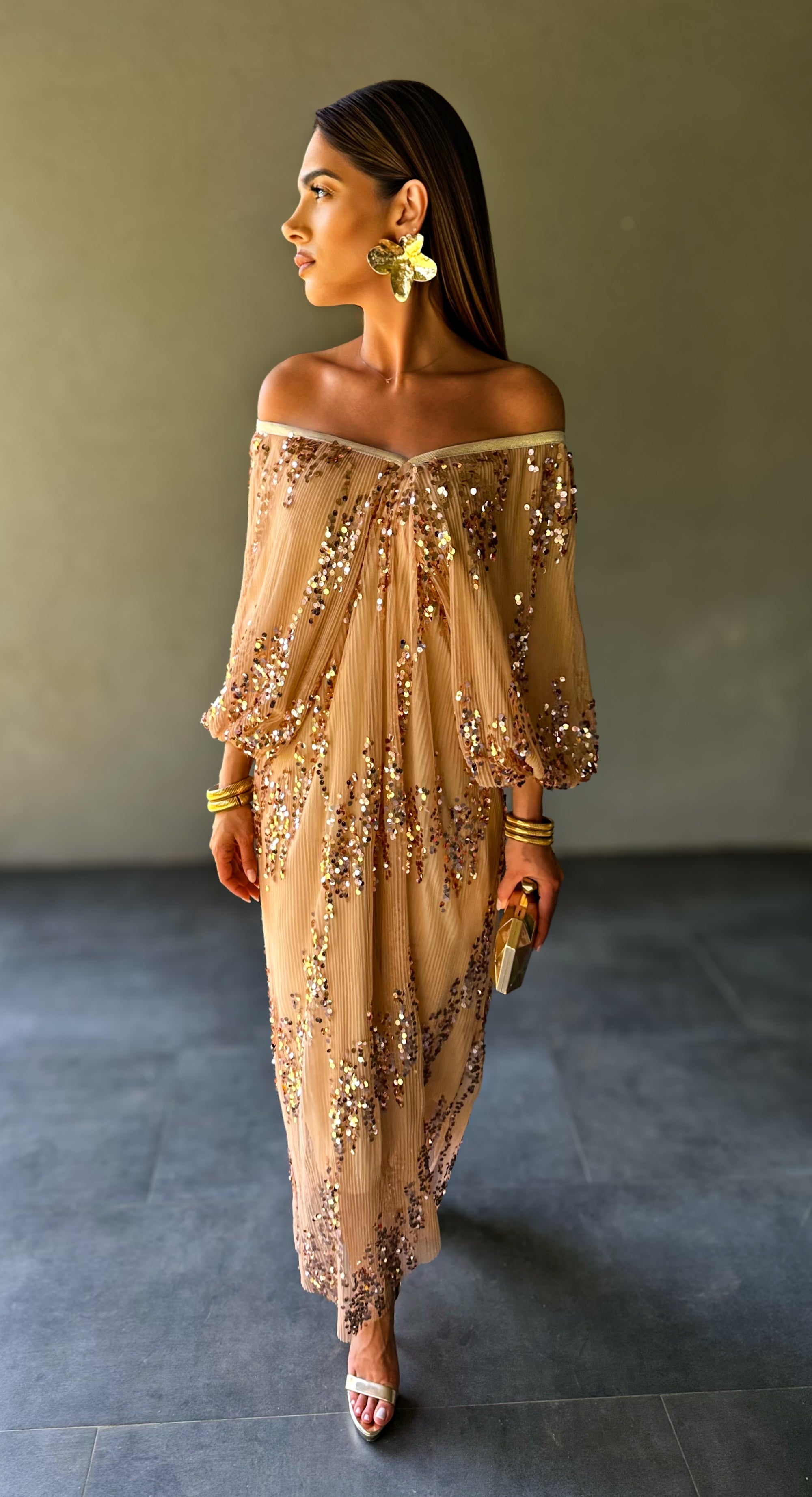 Lumi Golden Beige Dress