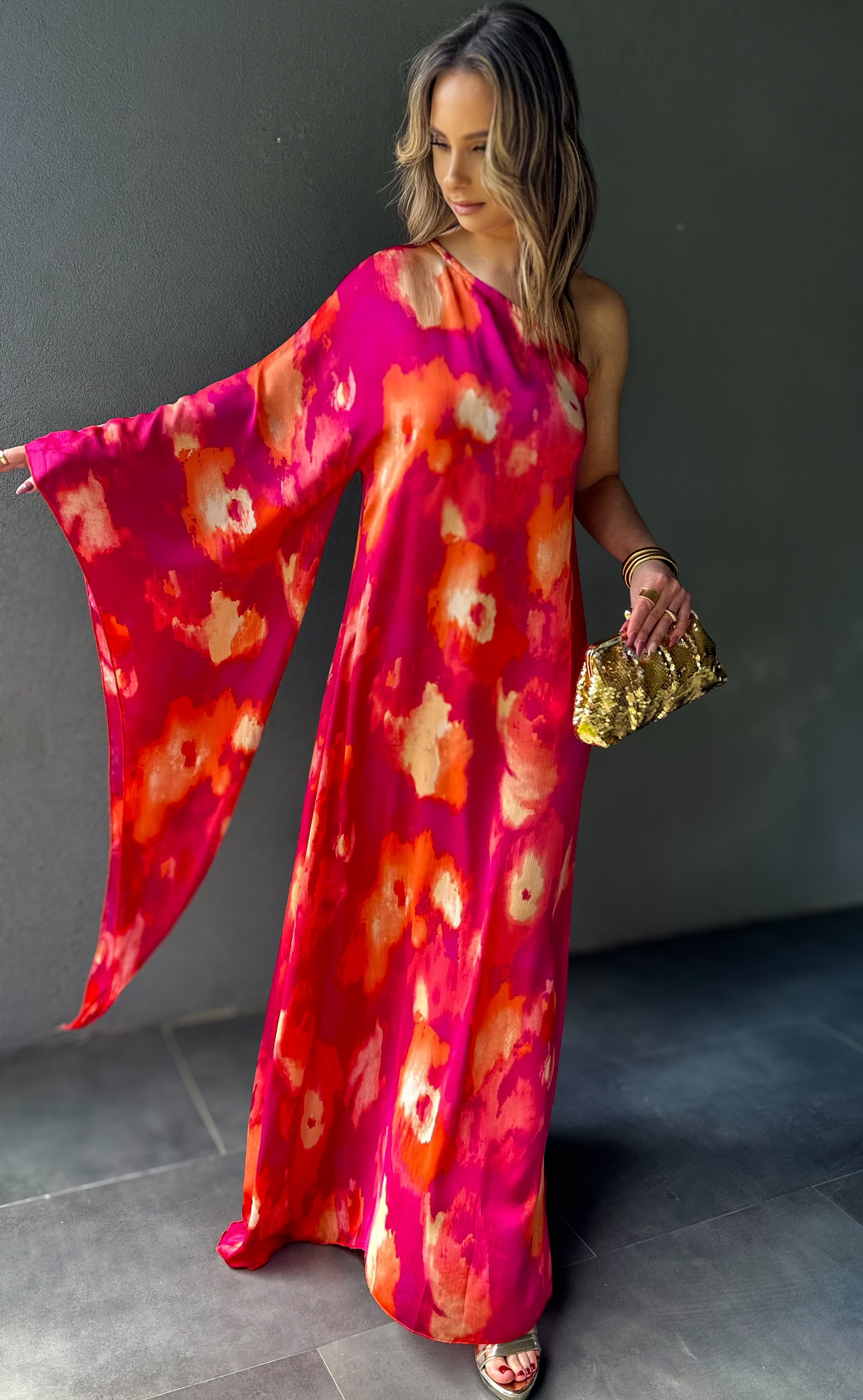 Verena Raspberry Flame Dress