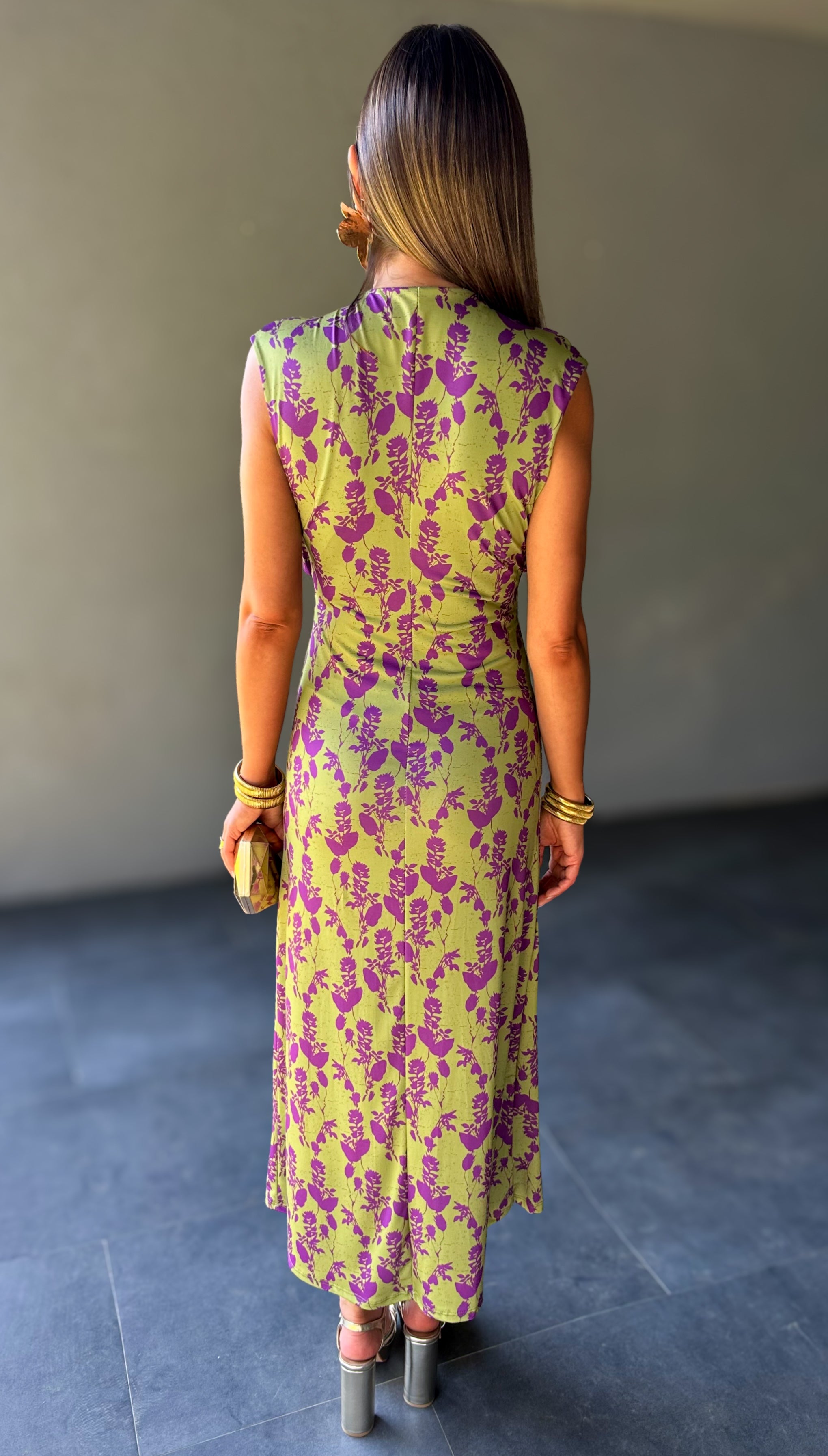 Miraya Olive Bloom Dress